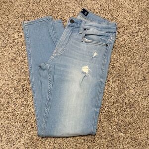 Hollister Light Wash Super Skinny Distressed Denim Jeans Size 29x32 Stretch 29
